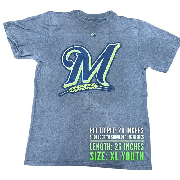 Vintage Tees - MLB Milwaukee Brewers Graphic Tee*SZ YOUTH XL - Picture 3 of 5